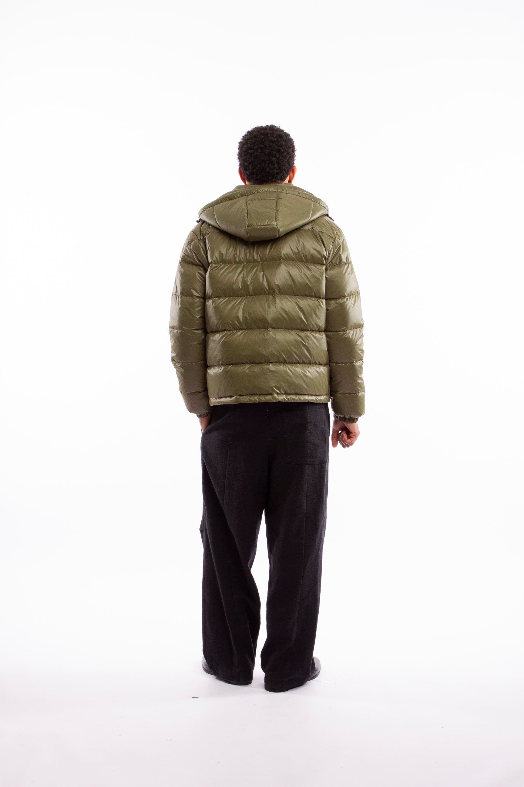 ARCÉVE The Mont Jacket - Rear view of the men's technical winter jacket - Khaki